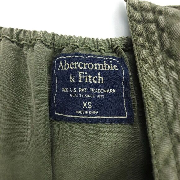 ABERCROMBIE & FITCH Minimal Wrap Front Belted Workwear Jumpsuit Olive Green XS - Picture 2 of 9